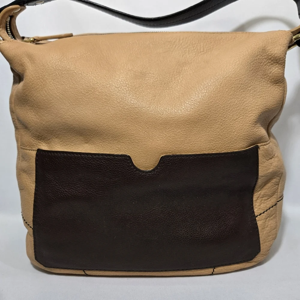 orYany Adele Pebbled Leather in Tan Satchel Purse